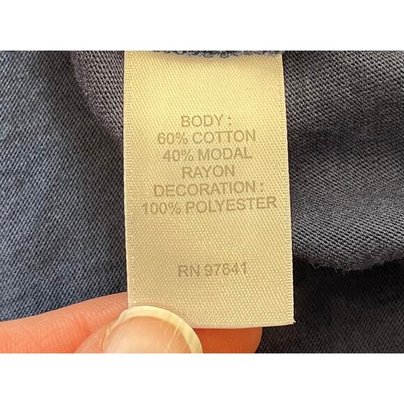 J. Jill Navy Embroidered Cut Out Overlay Sleeveless Tank/Blouse, Size L - Picture 8 of 11